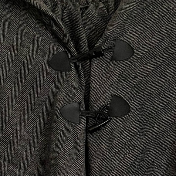 Herringbone Double Layer Poncho with Hook Closure - Picture 2 of 4